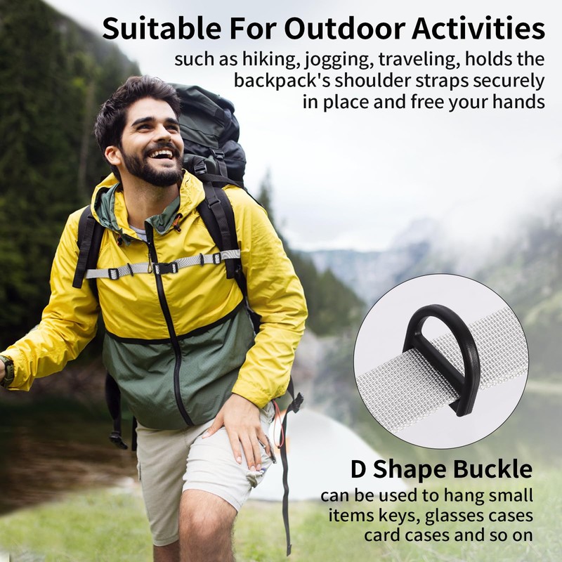 Jiusely 2PCS Backpack Chest Strap, Adjustable Sternum Strap with Quick