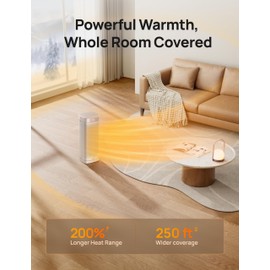 Dreo Space Heaters for Indoor Use, 1500W Fast Heating Portable Heaters with Remote, Large PTC Ceramic Electric for Bedroom, 12H Timer, 70° Oscillation, Overheat Protection, Safety Heat for Home Office