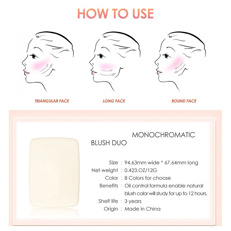 FOCALLURE Cheek Blusher Highlight Powder MultiFunctional Cosmetic Set Makeup Supplies(#2