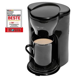 Clatronic® 1-Tassen-Kaffeeautomat | Kaffeemaschine perfekt für Singles | Filterkaffeemaschine inkl. Keramiktasse | kleine Kaffeefiltermaschine ideal für unterwegs | KA 3356