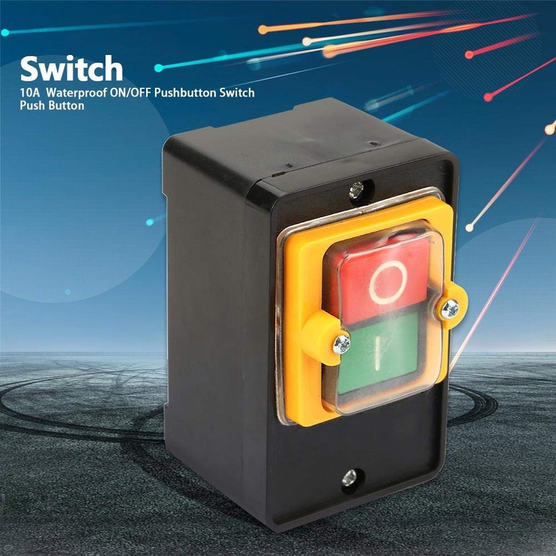 Botón pulsador, AC220V / 380V 10A Interruptor de botón de