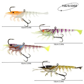 ASYHV Preassembled Fishing Lures for Freshwater and Saltwater, TPE Bass Bait, Soft Rubber Crap Bait for Trout and Crappie, Luminous Crab Bionic Bait (Suit)