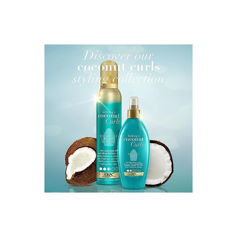 OGX Locking + Coconut Curls Decadent Creamy Mousse, 7.9 Ounce