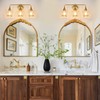 HAHZT Gold Bathroom Vanity Light 3-Lights Bathroom Light Fixtures Over