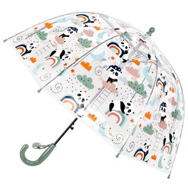 CYBYQ-Family Kids Clear Umbrellas for Rain Dome Bubble Umbrella Windproof for Kids Boys and Girls (Panda)