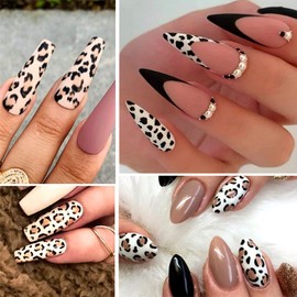 Leopard Nail Art Foil Transfer Stickers Laser Nail Foil Decals Supplies Animal Texture Designs Glue Transfer Nail Sticker for Women Girls Fingernails and Toenails Decorations Manicure Tips 10Sheets