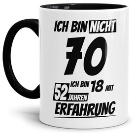 Printed Birthday Mug with German Text “Ich bin XX mit XX Erfahrung”, Birthday Gift, Gift Idea, Joke Item, Funny, With Saying, Fun, Coffee Mug, Cup, Great Quality - 25 Years’ Experience