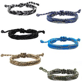 FROG SAC 6 Paracord Bracelets for Boys, Woven Parachute Cord Braided Bracelet Pack, String Friendship Jewelry, Easter Basket Fillers for Teens, Stocking Stuffers, Camping Party Favors