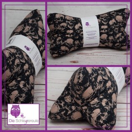 Leseknochen Nackenkissen Farbenfroh bequem und waschbar! Handgestopft und genäht in Deutschland - Nutzbar als Nackenrolle Kissen Nackenrolle (Skulls allover)