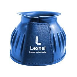 Lexnel Rubber Horse Bell Boots – Durable Overreach Protection & Secure Hook-and-Loop Closure (Navy Blue, Large)