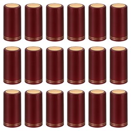 PATIKIL PVC Heat Shrink Cap with Tear Tab for Wine Bottle, 120 Pcs 30x60mm Wine Shrink Wrap Seals Sleeves Caps Shrink Top Cover Double-Lines for Wine Cellars Home Kitchen Use, Red