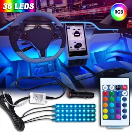 CHUSYYRAY RGB LED Car Interior Fiber Strip Light Atmosphere Ambient Seats Inside Light