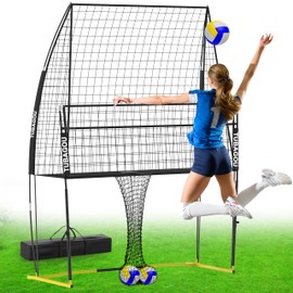 TUBAGOU 2025 Upgraded Volleyball Training Equipment Net Volleyball Spike Trainer for Indoor and Outdoor Volleyball Practice Net Station, Perfect for Team or Solo Training, Home Volleyball Net