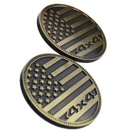 4x4 Off-Road Round Emblem Decal USA US Flag Badge for Jeep Wrangler Grand Cherokee Liberty Trail Rated Pickup Exterior Door Panel Fender Bumper Guard 