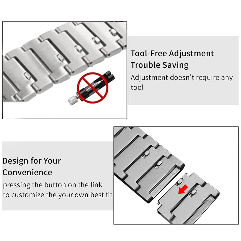 synsing No Tool Needed Titanium Bands Compatible with Galaxy Watch