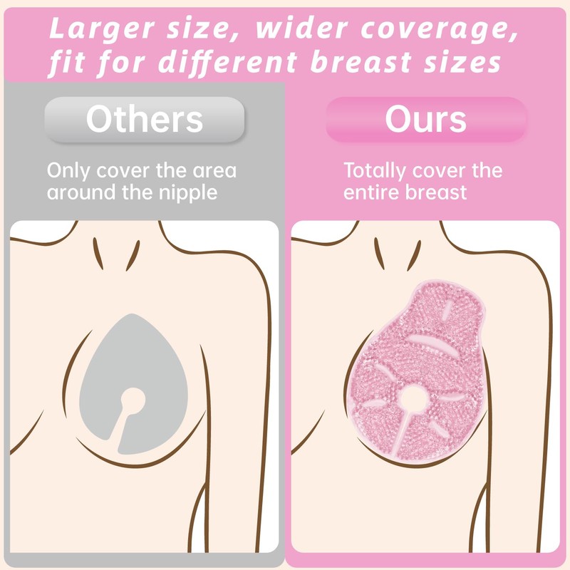 Breast Therapy Ice Packs Large Hot Cold Breast Pads, Nipple
