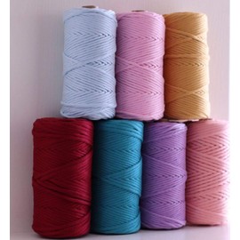 21S 4mm*110Yards Macrame Cord Rope - Luxury Soft 100% Macrame Cotton Cord Colored One String Twisted Rope for DIY Crafts Wall Hanging, Plant Hangers, Wool Weaving Teal