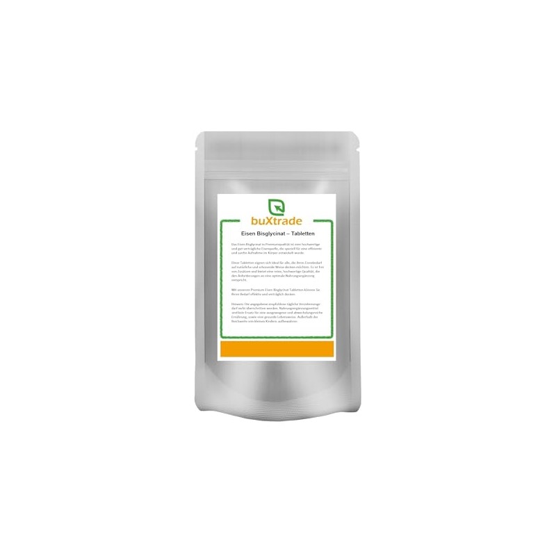 4 x 500 g | Eisen Bisglycinat Tabletten | Nahrungsergänzungsmittel