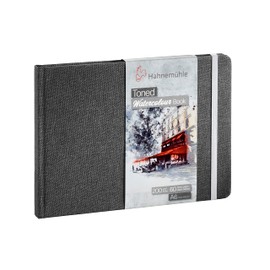 Hahnemuhle Toned A6 200gsm Landscape Watercolour Book, 60 Pages, Grey
