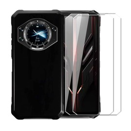 WDMYLFTW Case for Doogee S119 + [2 Pack] Glass Screen Protector Tempered Film - Transparent Silicone Soft Flexible Bumper Shockproof TPU Protective Cover Shell for Doogee S119 (Black)