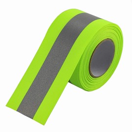JINBING Silver Sew On Reflective Tape for Clothing Safety Fabric Webbing Trim Strip Green 2" x 33ft