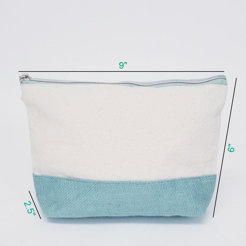 Generic Jute Canvas Pouch, Multipurpose Travel Pouch, Cosmetics, Pencils/Pens, Storage