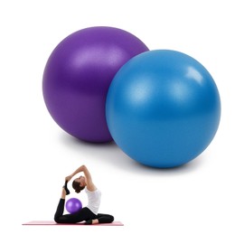 Taoluwin 2Pcs Mini Pilates Balls, Small Exercise Ball for Yoga, Barre & Core Training, Non-Slip EVA Stability Ball for Physical Therapy & Home Workouts, 25cm (Blue/Purple)