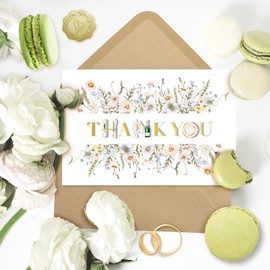 OneNuo 48 Wedding Thank You Cards Wtih Envelopes & Stickers,Blank Note Blank Cards For Wedding, Thank You From The Mr & Mrs 4 X 6 In