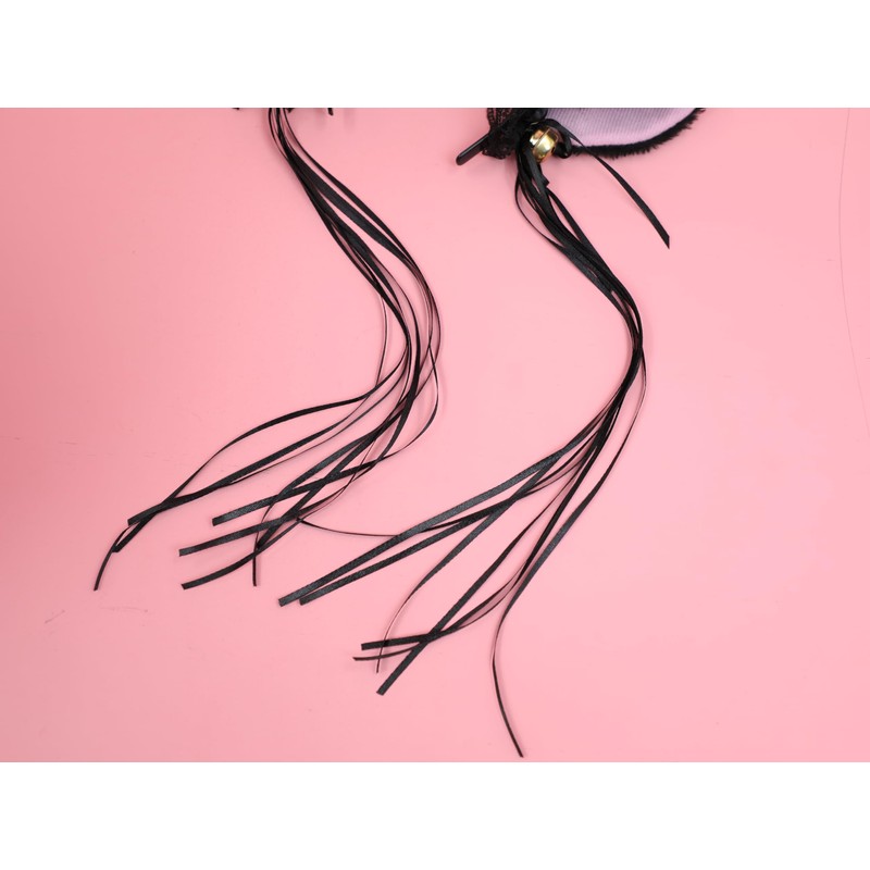 [kuroobaa] Cat Ear Headband Lolita Style Ruffle Headband with Bell