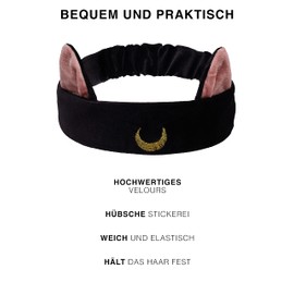 Hair Band with Ears Headband for Makeup Good Elasticity Hair Bands for Mask Spa Black