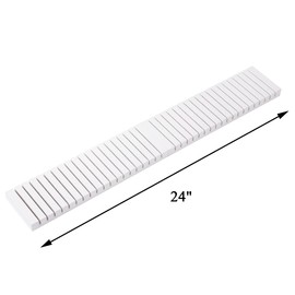 WILLOWDALE 4Pcs 12" Wood Name Badge Holder Organizer, White Counter Card Holder Stand for Name Tag ID Badge Plastic Card Holders, Detachable Business Card Holder Display Tray for Desk Office Reception