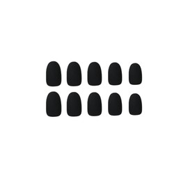 24PCS Medium False Nails with Glue Stickers,Square Full Cover Acrylic Nails Press on Nails no Glue,Matte Black French Fake Nails Stick on Nails for Women and Girls Nail Art.