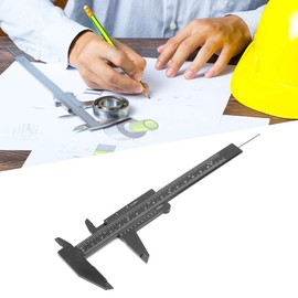 Joyzan Plastic Vernier Caliper, Mini Double Scale Measuring Tool Sliding Portable Gauge Ruler Fast Read Depth 0.05mm Precision Eyebrow Stencil Makeup Student School Office Home Carpentry Jewelry 150mm