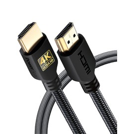 PowerBear Cable HDMI 4K de 2m [Pack de 2] Conectores Dorados y Trenzado de Nylon Premium