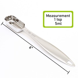 BERYLER 2PCS 1Teaspoon (1/3tbsp, 5ml) Single Measuring Spoon, Individual Stainless Steel Long Handle Measure Tablespoon Only