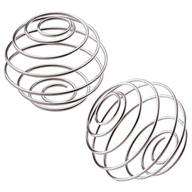 Luckious 2PCS Stainless Steel Bottle Mixer Ball, Wire Whisk Ball Mixer Shaker for Drink Bottle Shaker Cup - Blender Whisk Protein Shaker Ball (4.5 * 5.5CM)