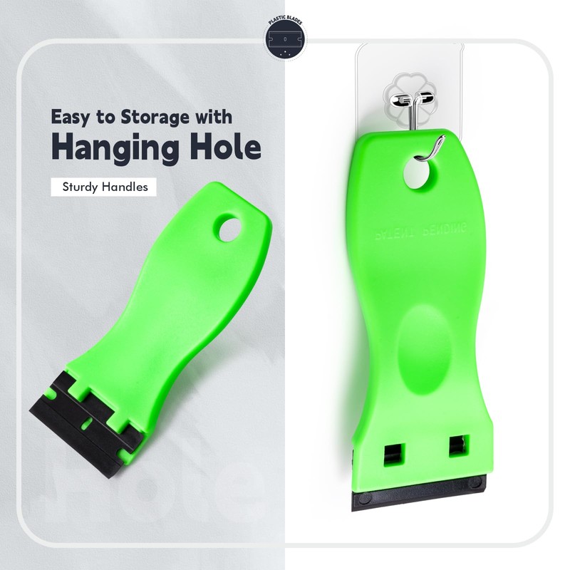 FOSHIO Pack of 2 Plastic Scrapers with 100 Plastic Blades,