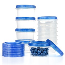 Freezer Storage Containers, [12 Pack-8 oz] Ultra Thick Freezer Containers with Leakproof Twist Top Lids, Heavy Duty BPA Free Stackable Meal Prep Bowls Great for Portion Control