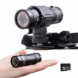 Wzquisite Motorcycle Helmet Camera, Bike Video Camera- 1080p Sports Action Camera 120° Wide Angle Camcorder Waterproof with Handle Brackect,32G SD Card