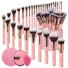 Bueart Design Set de 30 Brochas de Maquillaje Profesionales de Lujo Etiquetadas Con Estuche de Soporte Extra Grande para Base, Mezcla Facial,...      