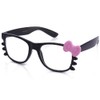 Women's Cute Glasses Frame Kitty Cat Wiskers with Bow Clear
