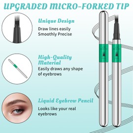 Eyebrow Pen - Eyebrow Pencil, Microblading Eyebrow Pencil Long Lasting Waterproof Hair-Like Brow Pencil with Eyebrow Brush Eyebrow Pencils for Women (brown)