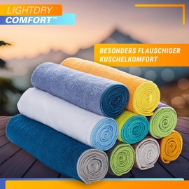 LightDry® Original Microfibre Sports Towel, Backpack, Travel Towel, Sports & Fitness Bath Towel, Absorbent, Lightweight, Antibacterial and Extremely Quick-Drying