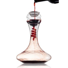 Fioance Wine Decanter with Aerator & Filter - Lead-Free Crystal Carafe for Red Wine - Hand-Blown, Fast Aeration Wine Dispenser - Perfect Wine Gifts for Wine Lovers & Christmas.