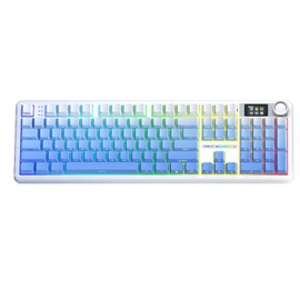 AULA F108 PRO - Wireless Mechanical Keyboard with Screen&Knob,Hot Swappable Gaming Keyboard with 8000mAh Battery,Pre-lubed Switches,RGB Backlit,PBT Keycaps Creamy Sounding Computer Keyboards,104 Keys