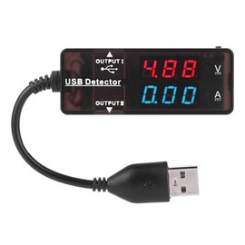 YB26VA Detector USB de doble visualización, detector USB, voltímetro, amperímetro, probador de capacidad de la batería con visualización LED para teléfono celular, tablet y computadora USB (bicolor)