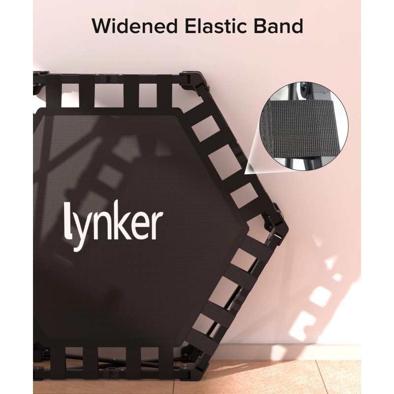 lynker 40" Silent Foldable Mini Trampoline - Low Impact Cardio