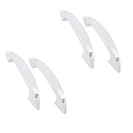 Merriway BH01767 (4 Pcs) D-Type Plastic Door Drawer Handle for Front Mounting, 125mm White - Pack of 4 Pieces