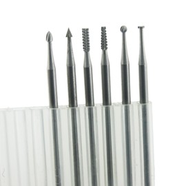 Luo ke 6 Pcs 3/32 Inch Shank Tungsten Steel Engraving Router Bits, Olive Amber Carving Drill Bits for Rotary Tool ( Head Size: 1.8mm)