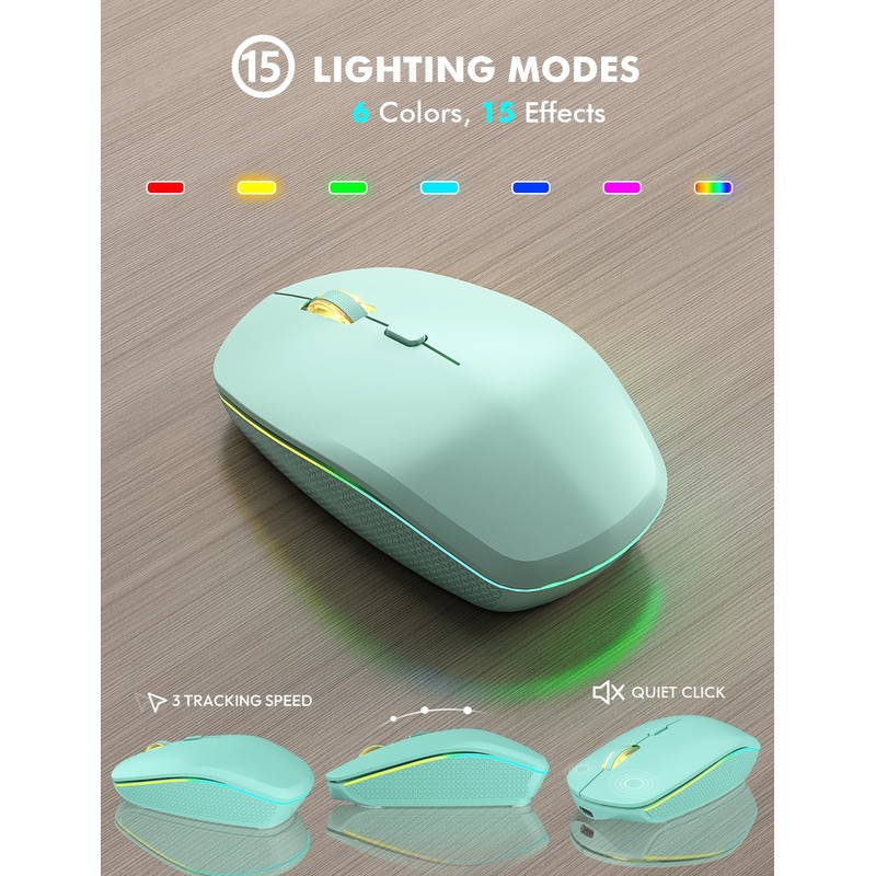 Wireless Keyboard and Mouse Combo - RGB Backlit, Rechargeable &